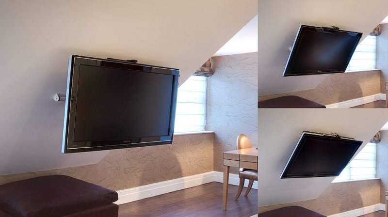 TV MOVING LB - Supporto tv motorizzato da soffitto per appendere tv al  soffitto inclinato